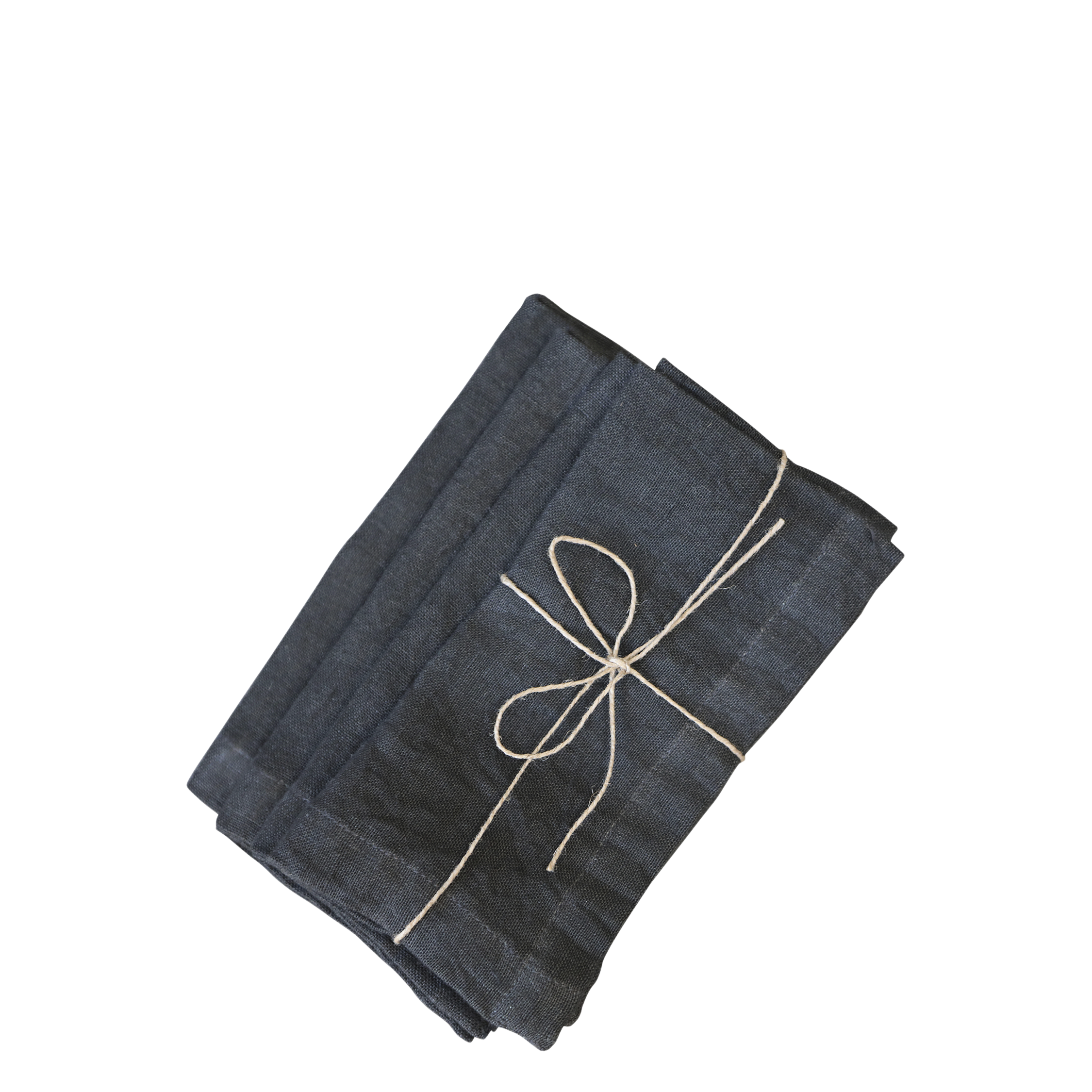 Stofserviet i hør sæt af 4 - SORT