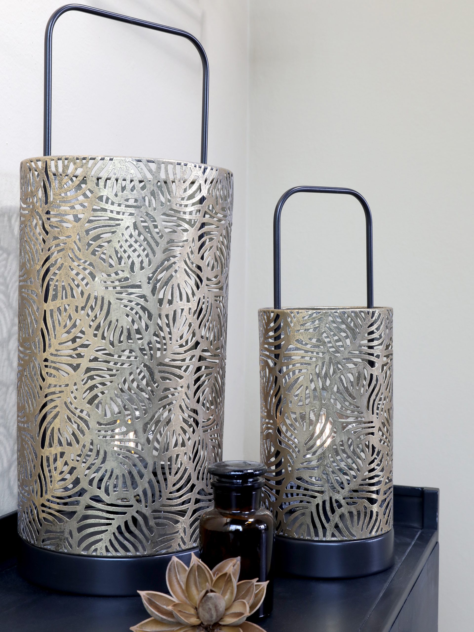 Lanterne m. mønster -Inkl. pære - Large