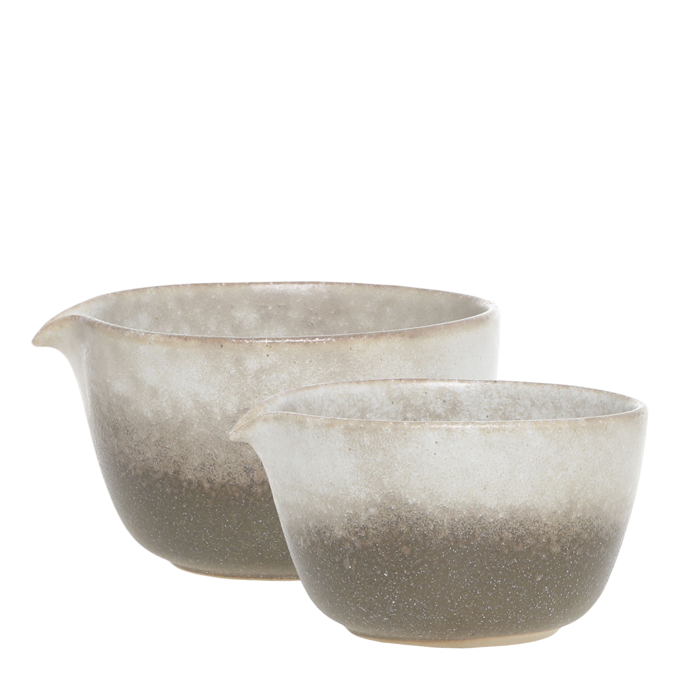 Skål m. hældetud sæt af 2 - valnød