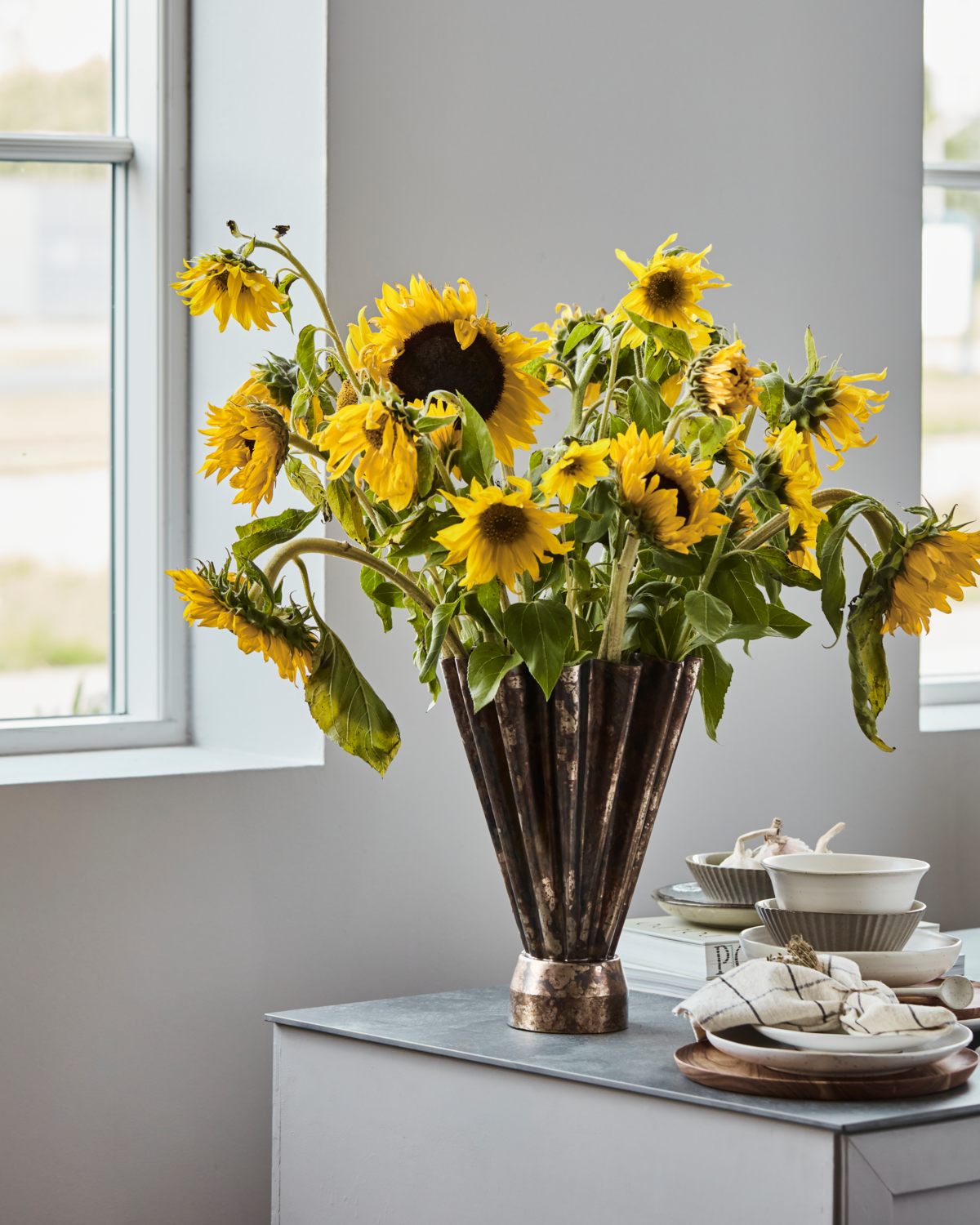 Vase, Flood - Antik brun