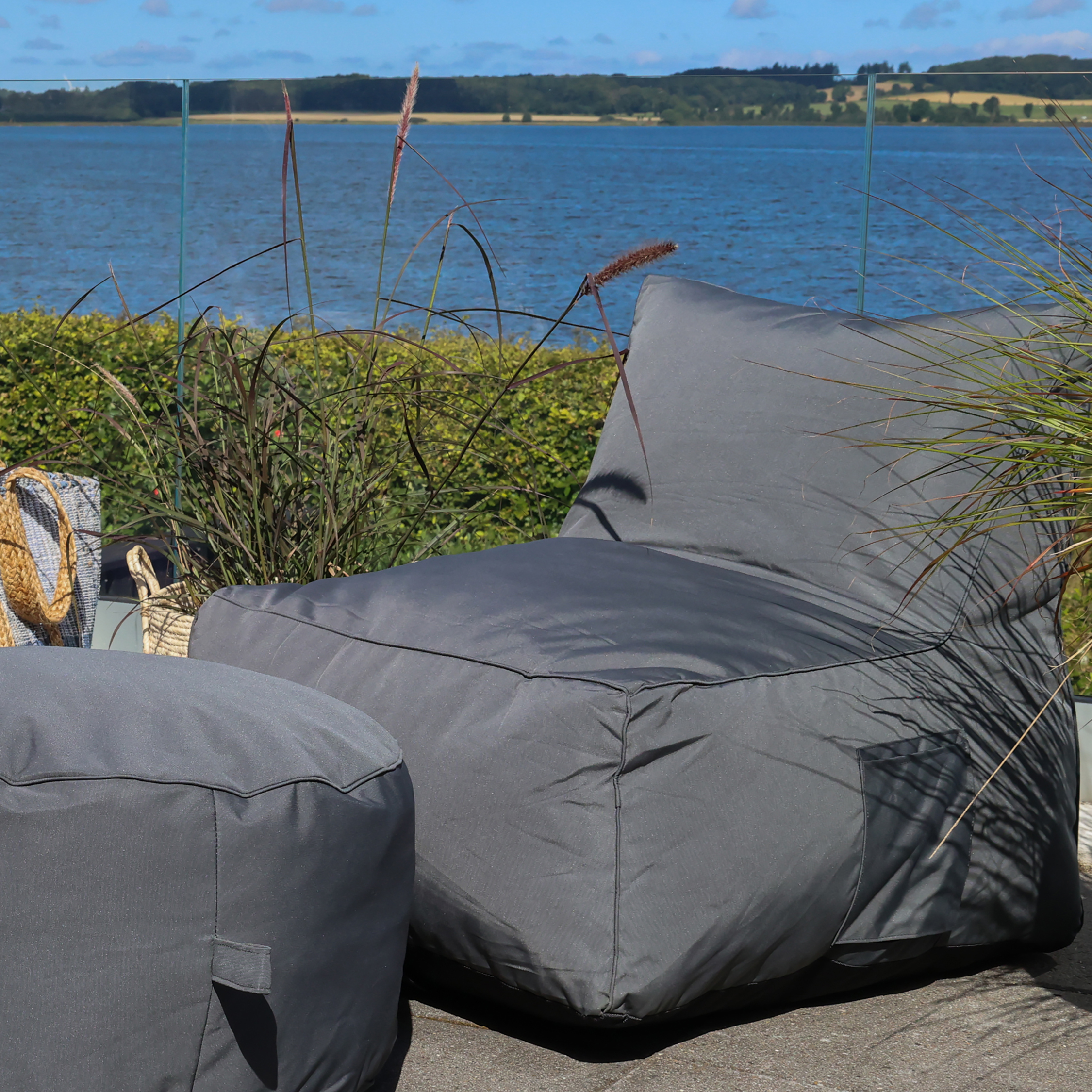 Loungestol til udendørs Mørkegrå