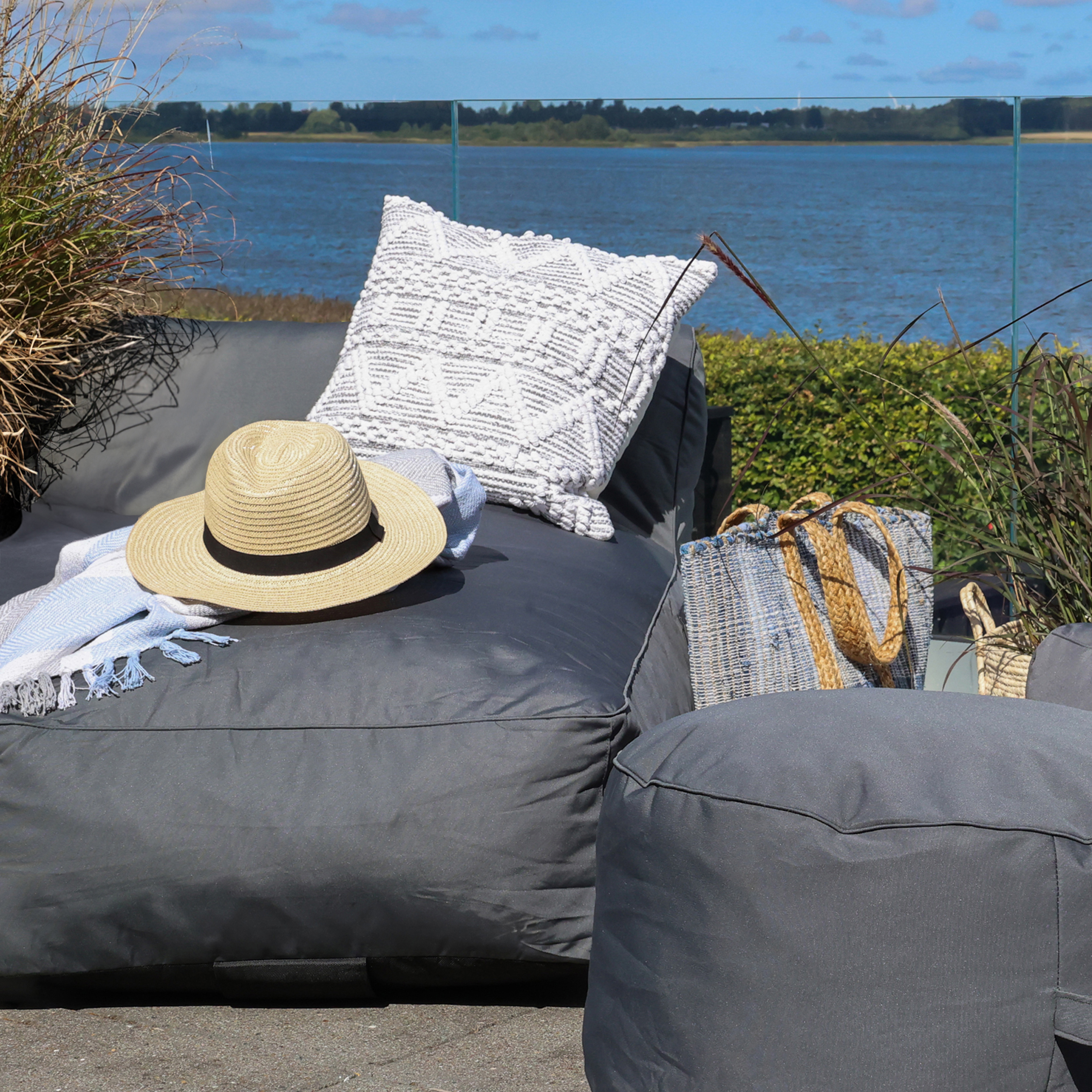 Lounge Daybed dobbelt til udendørs - Mørkegrå