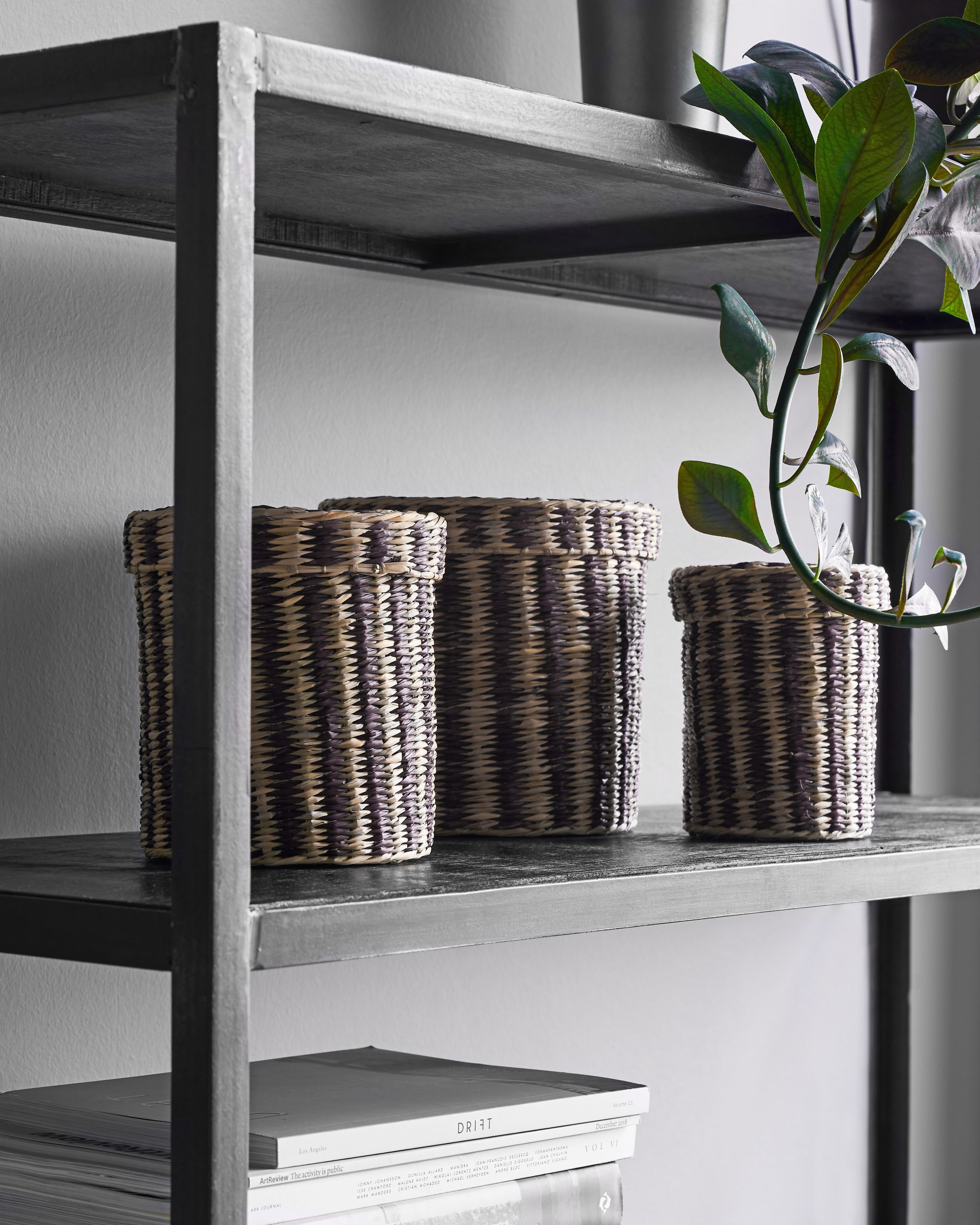 Opbevaringsbokse, 3 stk. Natur;Brun