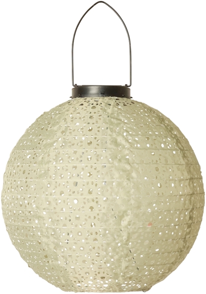 Lanterne m. solceller rund, lys grøn