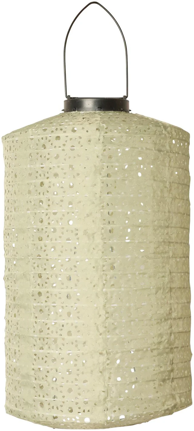 Lanterne m. solceller cylinder, lys grøn