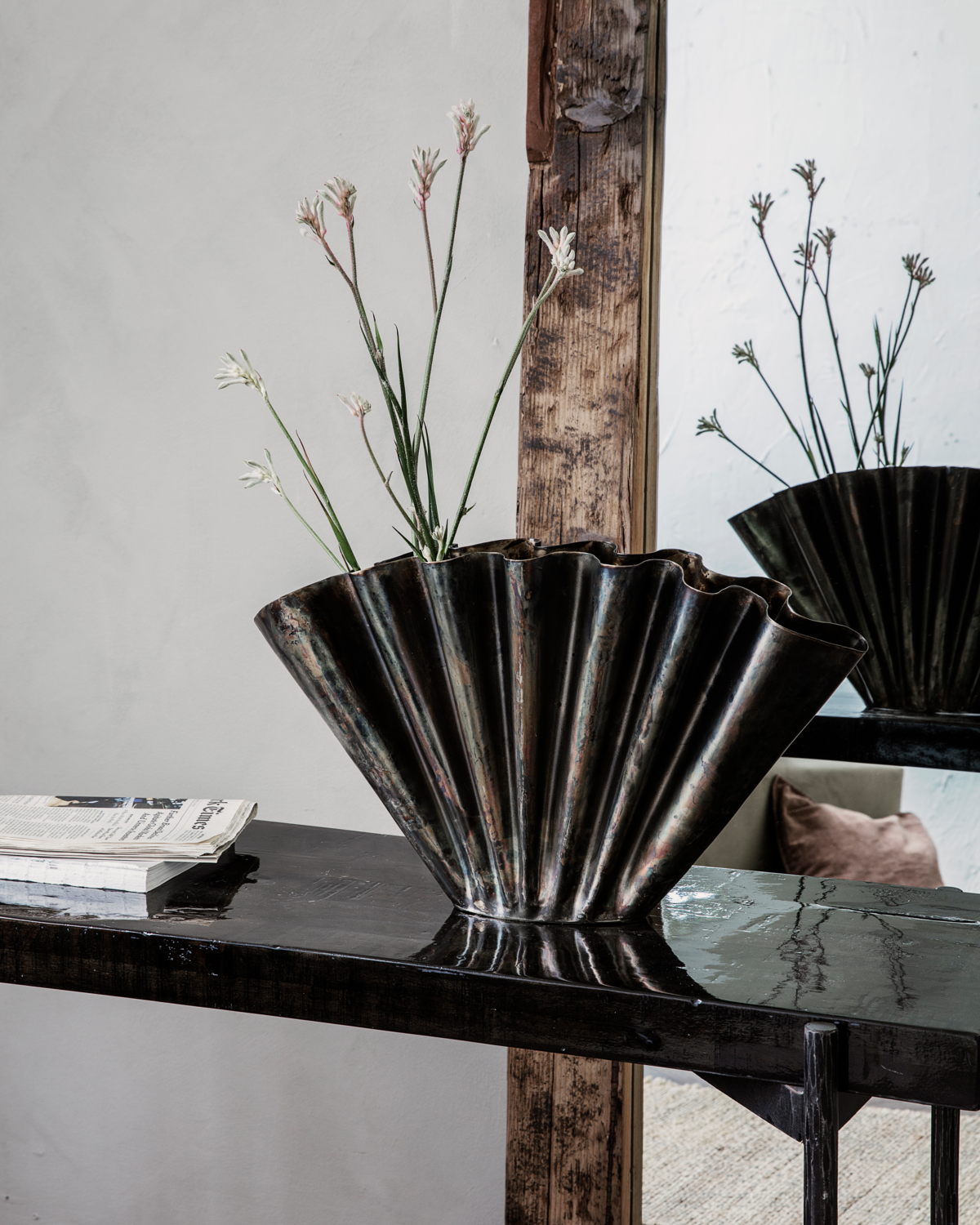 Vase,Flood, Antik brun