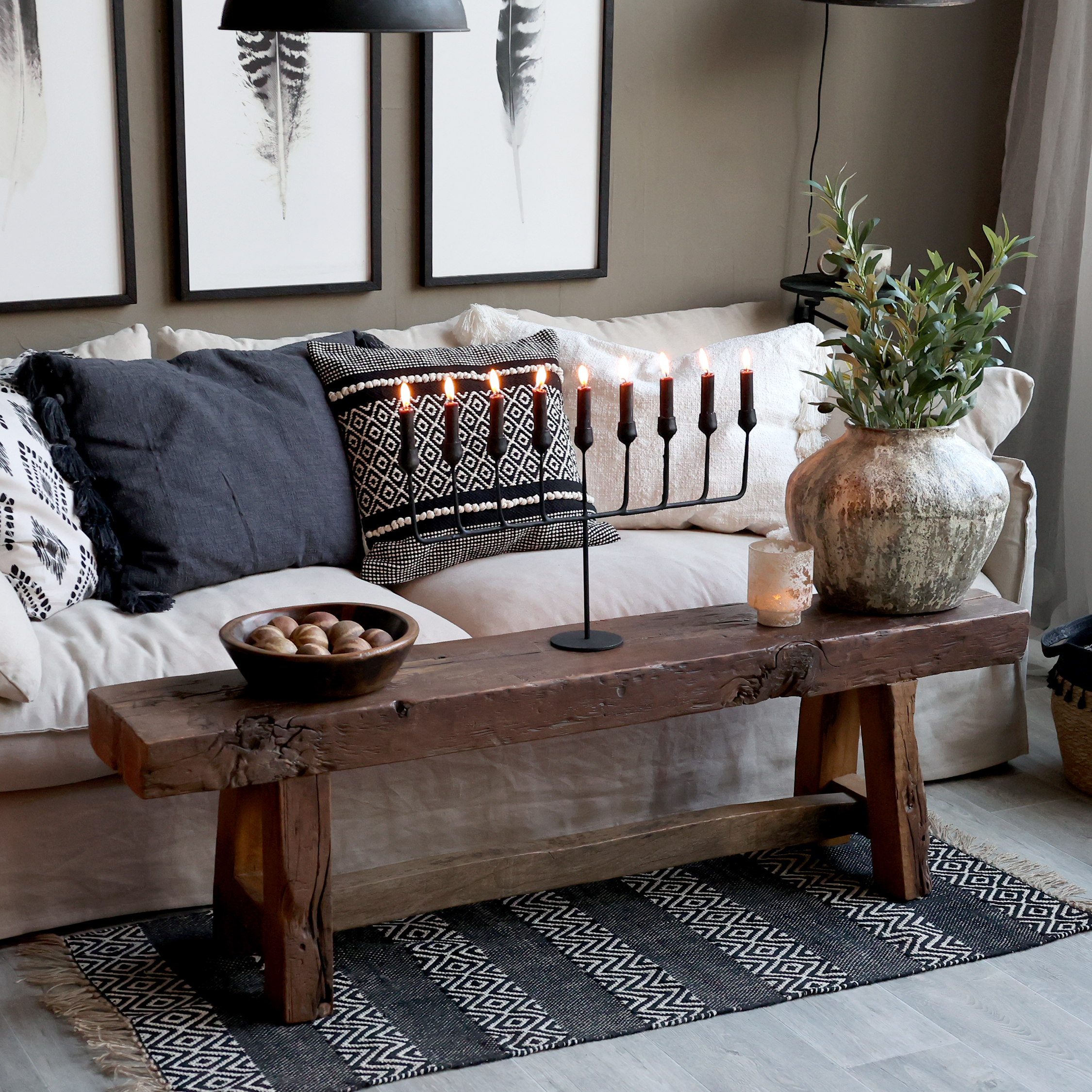 Bænk i genbrugstræ