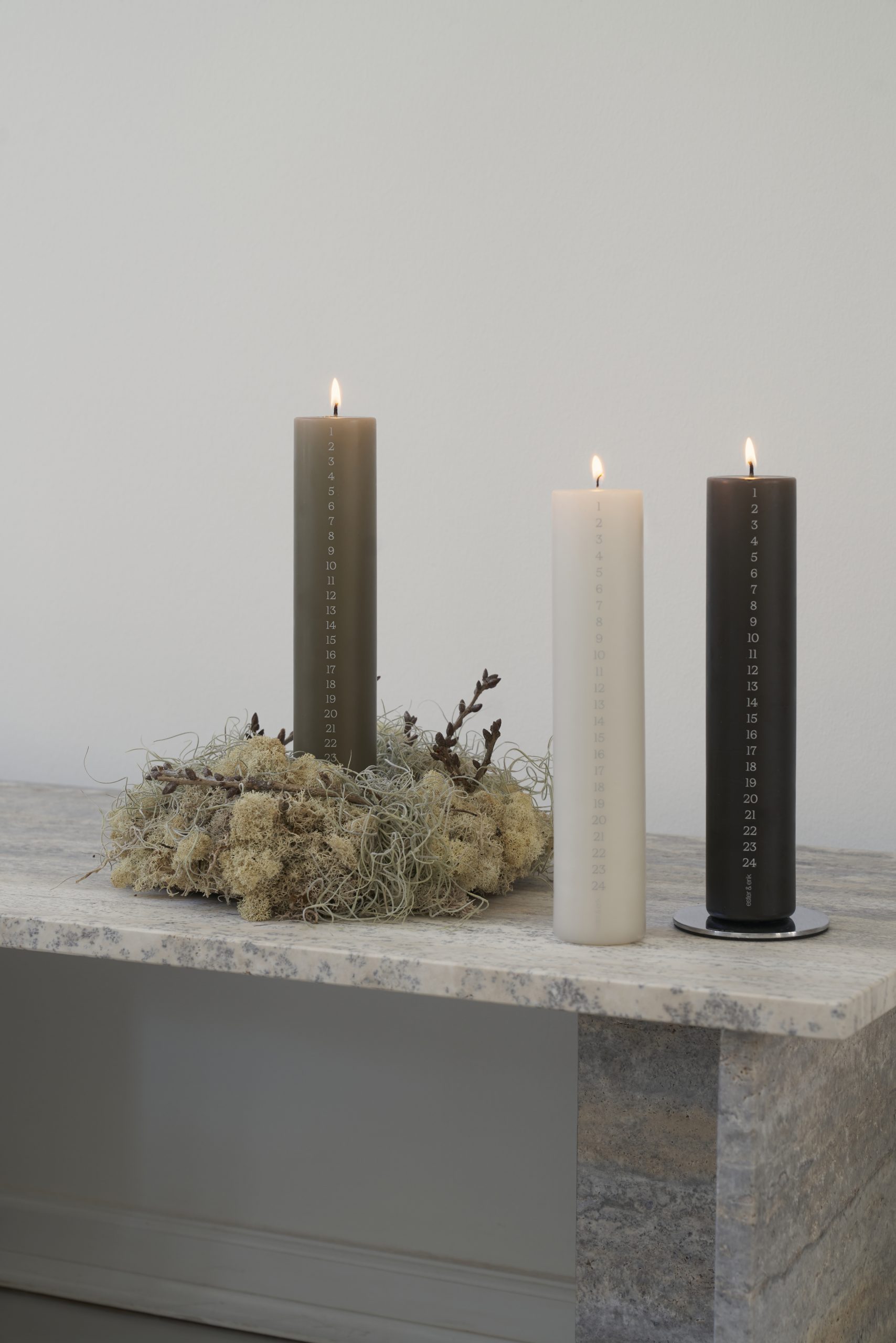 Kalenderlys, Bloklys - Ester og Erik - Caviar