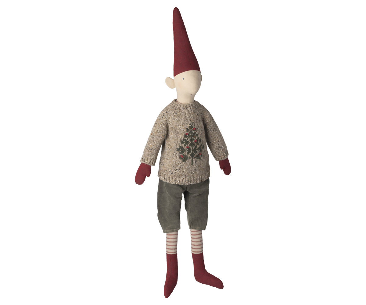 Nisse - Str. 5 - Dreng - Strikket trøje m. juletræ - 2025 NYHED