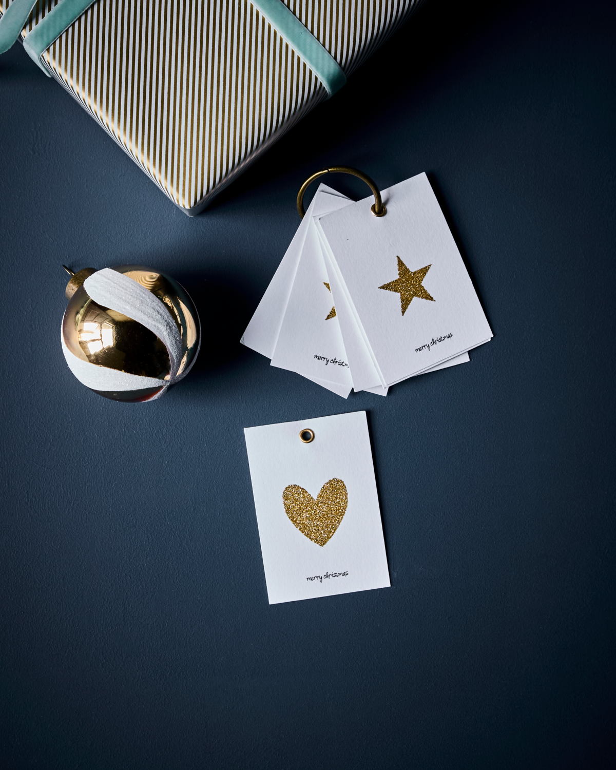 Gavemærker - Hvid/Guld - 12 stk.