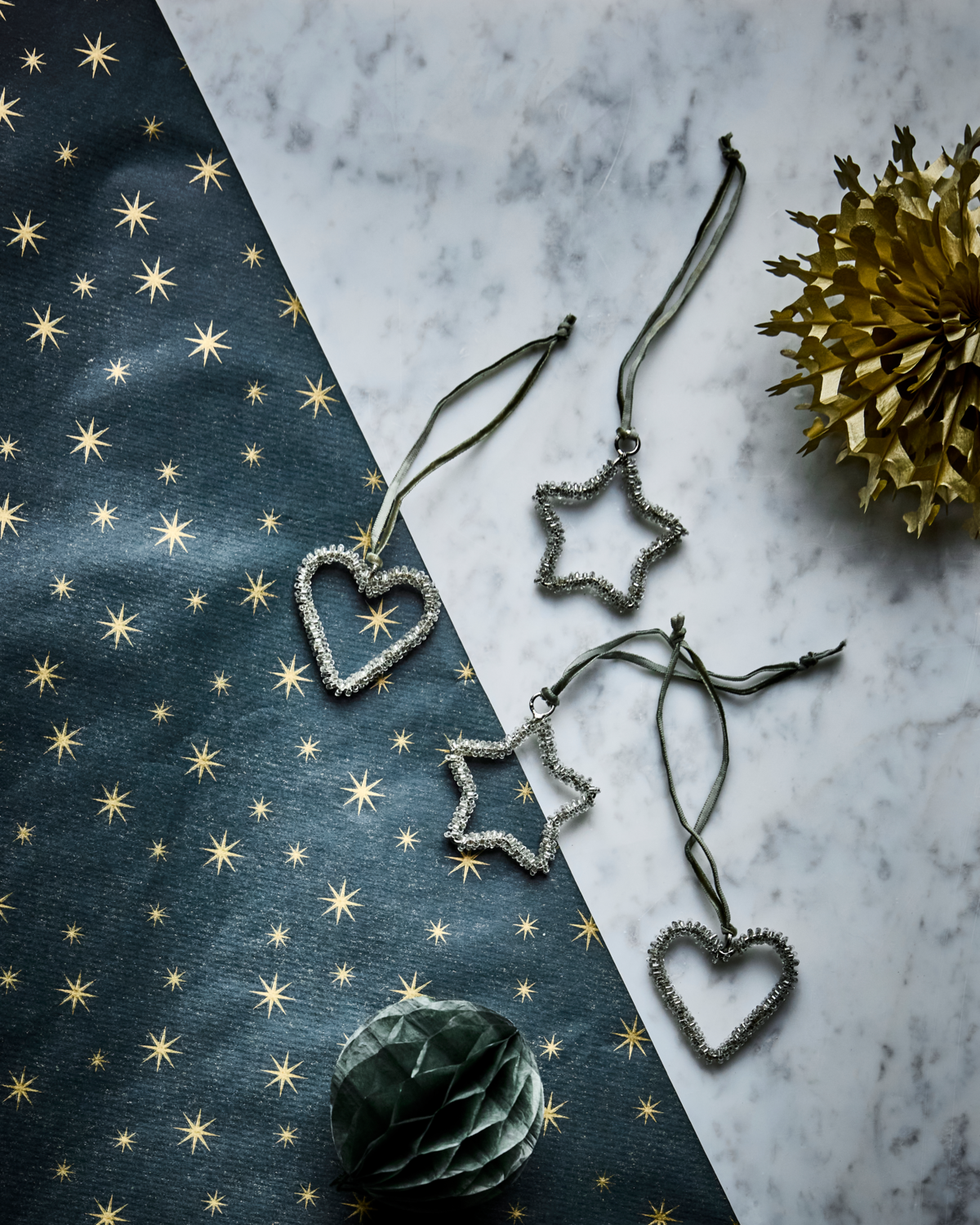 Julepynt - Sæt med 4 stk. - Sølv finish