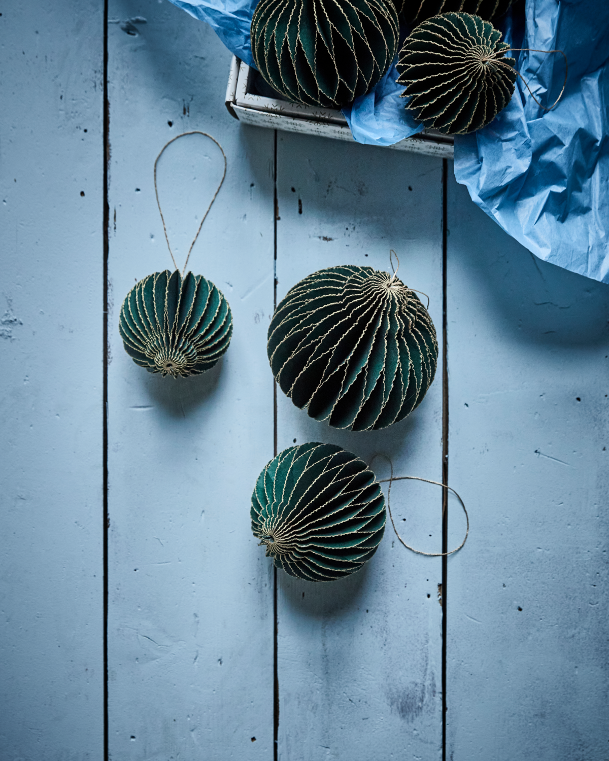 Julepynt, STOR - Grøn - 4 stk.