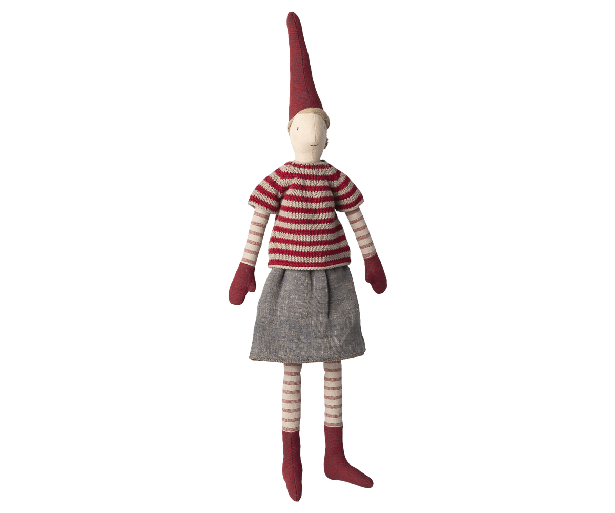 Medium nisse str. 3 - Pige -Nederdel og strikket sweater