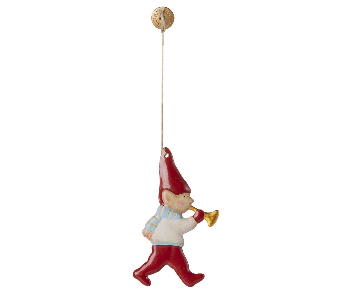 Metal ornament, Nisse - Trompet
