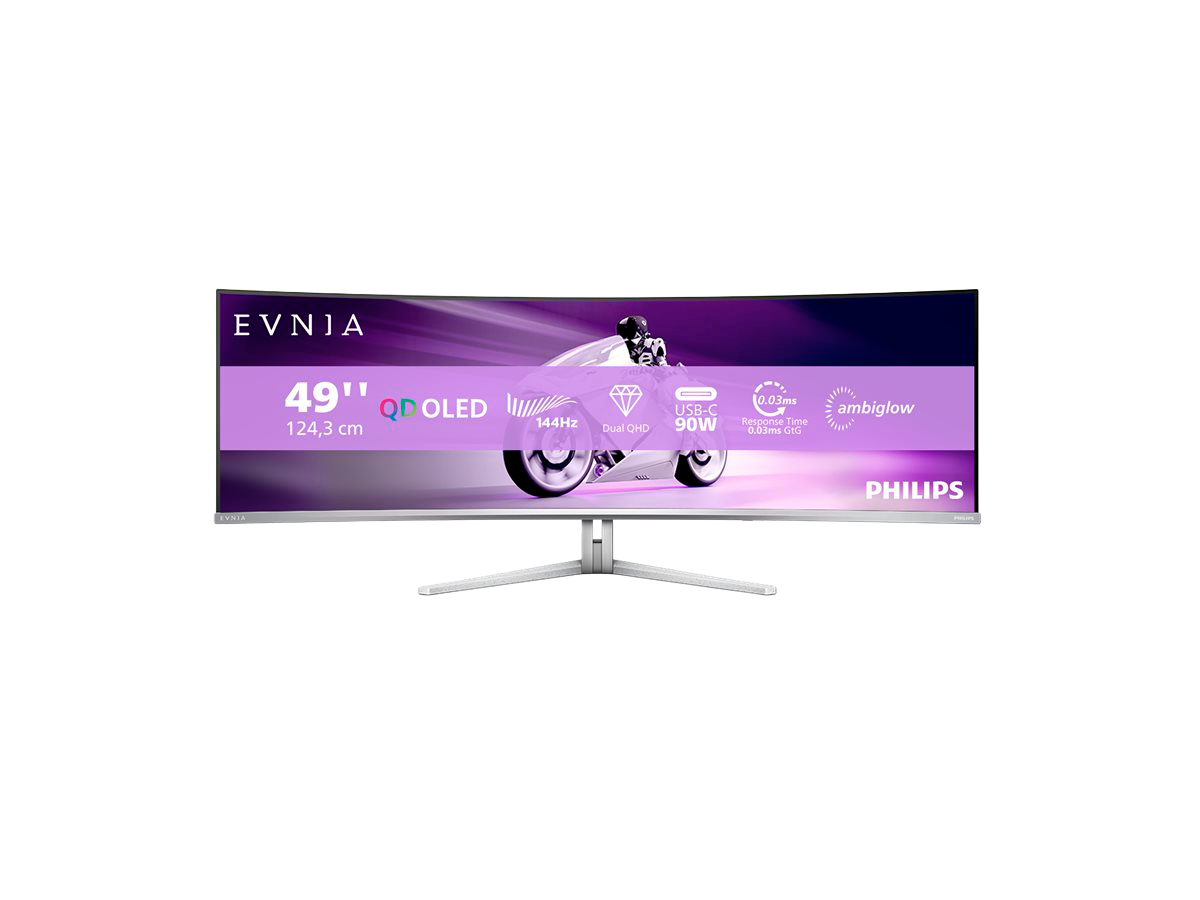 Gaming Skærm Philips Evnia 8000 &bull; 49" QD-OLED &bull; 144Hz &bull; Dual QHD SuperWide & HDR TrueBlack