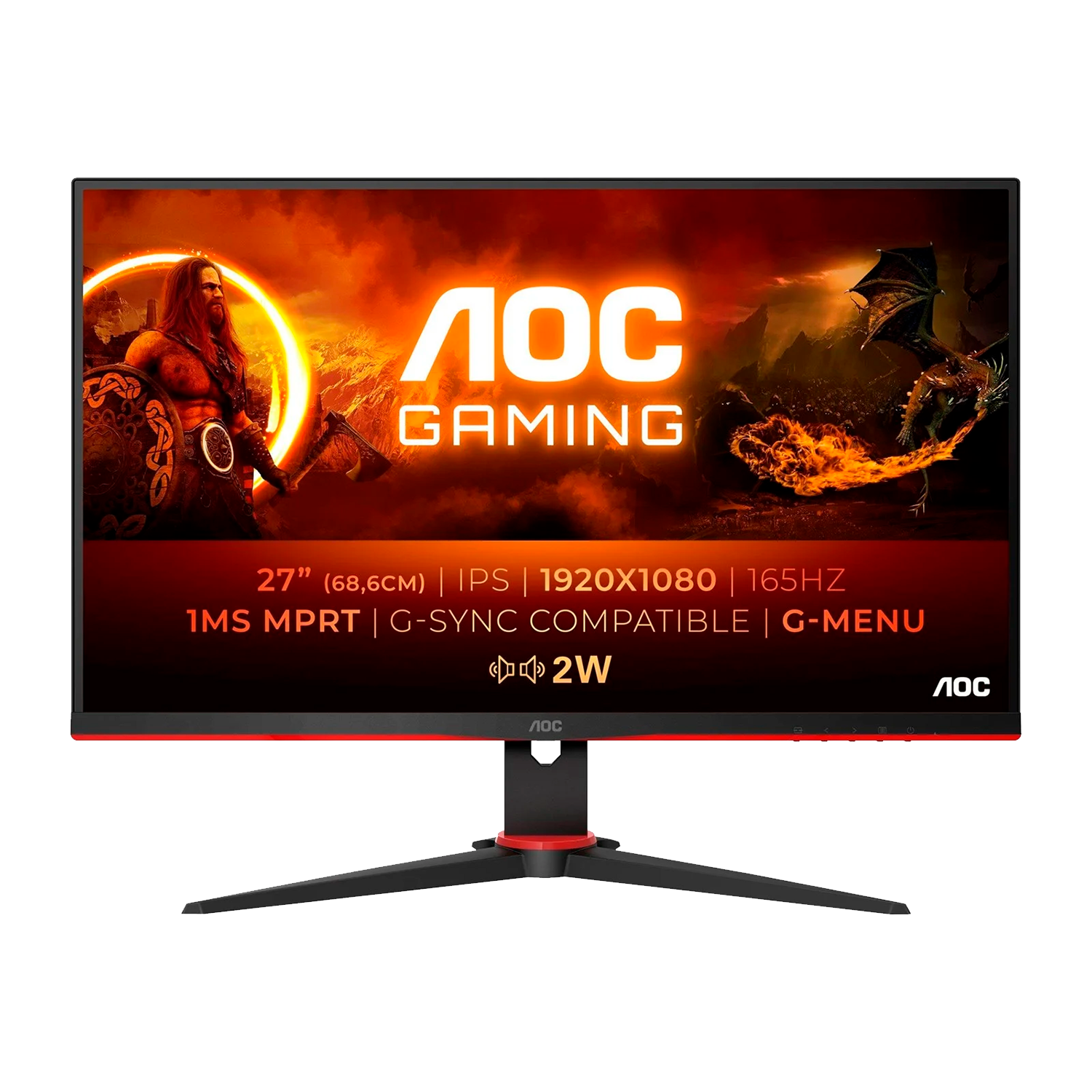 AOC Gaming 27G2SPAE/BK &bull; 27" FHD IPS &bull; 165 Hz &bull; 1 ms &bull; FreeSync & G-SYNC