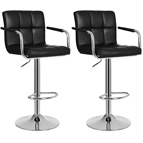 2 barstole i sort med armlæn