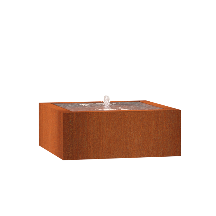 Springvand cortenstål 100 x 100 cm højde 40 cm