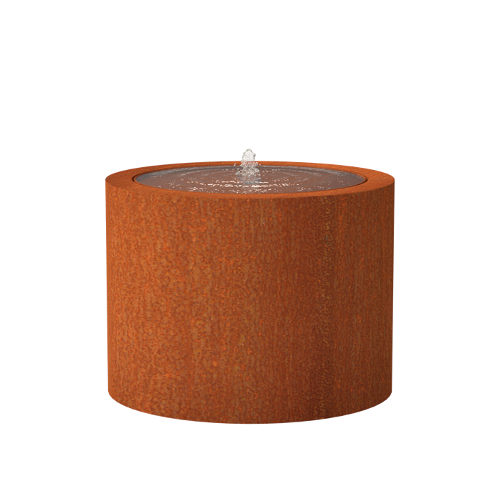 Springvand cortenstål rund Ø100 cm højde 75 cm