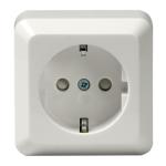 Jussi Stikkontakt Schuko enkelt udvendig 16A - Hvid