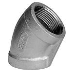 Vinkel 1.1/4'' muffe-muffe. 45Â°. Støbt. Rustfri AISI 316