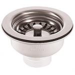 Bundventil til køkkenvask 1 1/2''x113mm, overdel med løft op strainer, stål