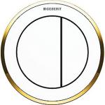 Geberit tryk Omega10 til dobbelt tryk, pneumatisk, betjening på møbel. Hvid/guld/hvid