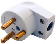 Vinkelstikprop rund med jord - Hvid