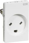 LK FUGAÂ® EDB "Skrå Ben" Stikkontakt m/jord 1,5 modul hvid