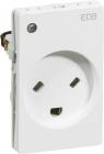 LK FUGAÂ® EDB "Skrå ben" Stikkontakt m/jord + Ledelampe 1,5 modul hvid