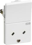 LK FUGAÂ® EDB "Skrå Ben" Stikkontakt m/jord m/afbryder 1,5 modul hvid