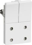 LK FUGAÂ® Stikkontakt Dobbelt m/afbryder 1,5 modul hvid