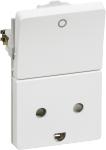 LK FUGAÂ® Stikkontakt m/jord m/2-Polet afbryder 1,5 modul hvid
