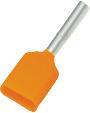 isoleret dobbelt ledningstylle orange 2x0,5 mm2 - terminalrør