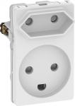 LK FUGAÂ® Stikkontakt m/jord og Europlug udtag, 1,5 modul hvid