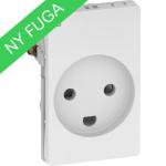 LK FUGAÂ® Stikkontakt m/jord med LED lampe, 1,5 modul hvid