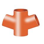 Düker SML Dobbelt Grenrør 88,5Â°. DN150, 160x100 mm, rød