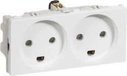 LK FUGAÂ® Stikkontakt m/jord 2,0 modul hvid