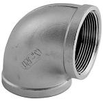 Vinkel 2'' muffe-muffe. 90Â°. Støbt. Rustfri AISI 316