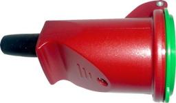 Forlængerled med jord, rød/grøn slagfast 250V 13A IP44