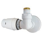 Kriss Corner RTL ventil 1/2''. Vinkelløbende ventil med returtermostat, venstre. Hvid