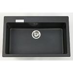 Intra Juvel Primus køkkenvask 790x500mm. N-100XL. Til nedfældning, underlimning, Sort Granit