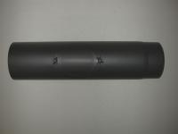 Røgrør 200x500 M/klap, Sort