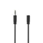 Nedis Stereo Audio kabel | 3.5 mm Hanstik | 3.5 mm Hunstik | Nikkelplateret | 5.00 m | Runde | Sort | Box