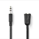Nedis Stereo Audio kabel | 3.5 mm Hanstik | 2 x 3.5 mm Hunstik | Nikkelplateret | 0.20 m | Runde | Box