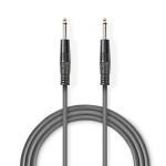 Mono Audio kabel | 6.35 mm Hanstik | 6.35 mm Hanstik | Nikkelplateret | 1.50 m | Runde | PVC