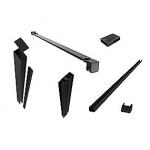 Vetro profil kit til fast brusevæg. Mat sort