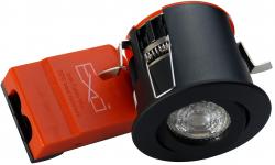 Daxtor EXO 66 GU10 230v Ø88mm downlight, Sort (ex.lyskilde)