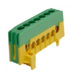 Jordklemme PE7-F2, 7 x 16 mmÂ², grøn/gul