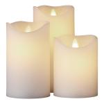 Sirius 80016 - Sara Exclusive Bordlys 3 stk sæt Ø7,5xH10/12,5/15cm, Hvid